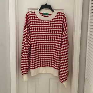 Filly Flair Red and White Crewneck Sweater